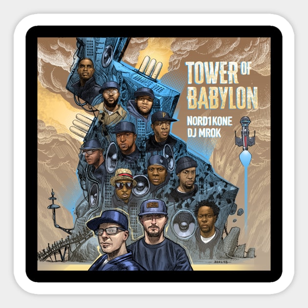 Official TOWER OF BABYLON album cover art Sticker by The SpitSLAM Record Label Group